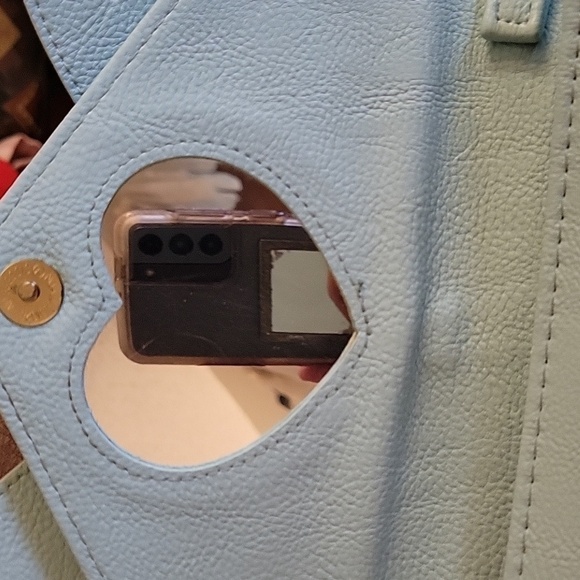 Vtg BETSEY JOHNSON Icy Blue Bow Crossbody Wallet Envelope Micro Purse - Picture 5 of 12